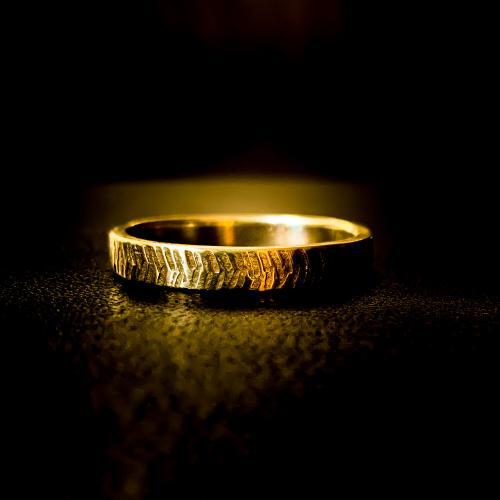 Herringbone Textured Band in Silver or Gold - Wedding Band by seragaEngland 1500px (5)