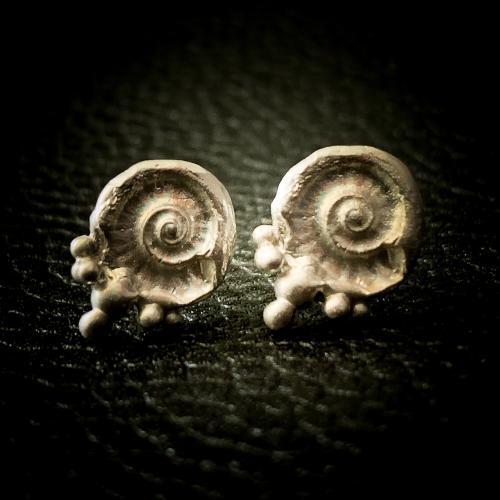 Ammonite Fossil Studs in Silver or Gold Earrings by SeragaEngland 1500px (5)
