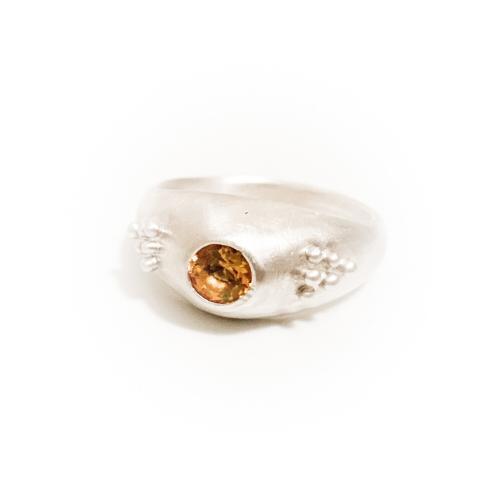 Citrine Ring in Etruscan Style in Sterling Silver or Gold Citrine Ring in Etruscan Style in Sterling Silver or Gold