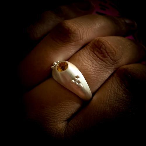 Citrine Ring in Etruscan Style in Sterling Silver or Gold Citrine Ring in Etruscan Style in Sterling Silver or Gold