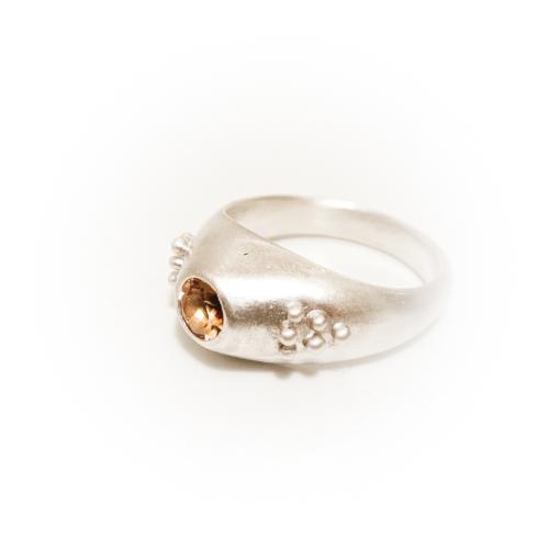 Citrine Ring in Etruscan Style in Sterling Silver or Gold Citrine Ring in Etruscan Style in Sterling Silver or Gold