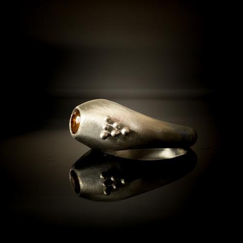 Citrine Ring in Etruscan Style in Sterling Silver or Gold Citrine Ring in Etruscan Style in Sterling Silver or Gold