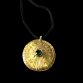 18ct Gold Ra Pendant with Australian Teal Parti Sapphire SeragaEngland SE8271 7