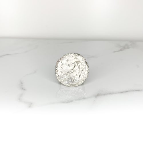 Bird of Peace & Acanthus Organic Coin Ring in Silver or Gold SeragaEngland SE9483-5 Bird of Peace & Acanthus Organic Coin Ring in Silver or Gold SeragaEngland SE9483-5
