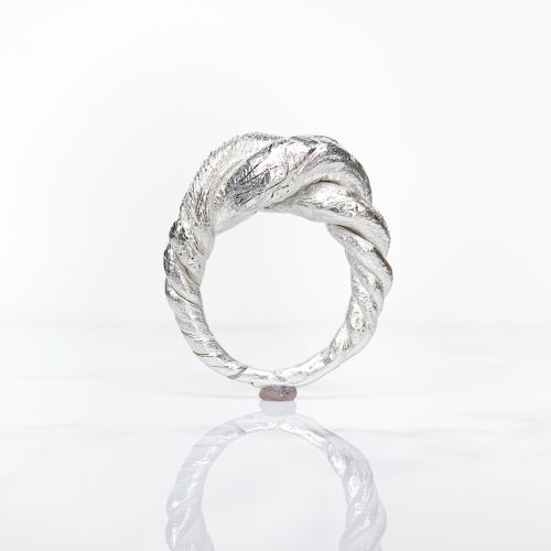 Bird of Peace & Ancient Patterns Cocktail Ring in Silver Silver SeragaEngland-3