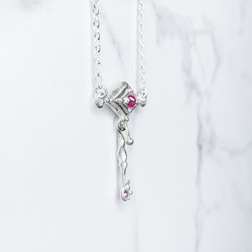 Patterned Passion Pendant of Power with Ruby in Silver SE8782 SeragaEngland-1 Patterned Passion Pendant of Power with Ruby in Silver SE8782 SeragaEngland-1