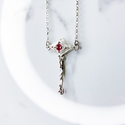 Patterned Passion Pendant of Power with Ruby in Silver SE8782 SeragaEngland-4 Patterned Passion Pendant of Power with Ruby in Silver SE8782 SeragaEngland-4