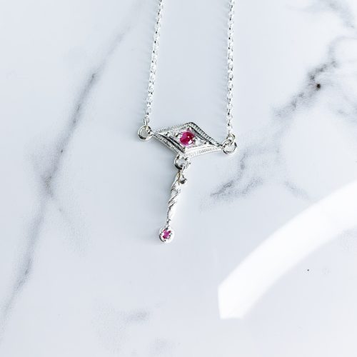 Patterned Passion Pendant of Power with Ruby in Silver SE8782 SeragaEngland-5 Patterned Passion Pendant of Power with Ruby in Silver SE8782 SeragaEngland-5