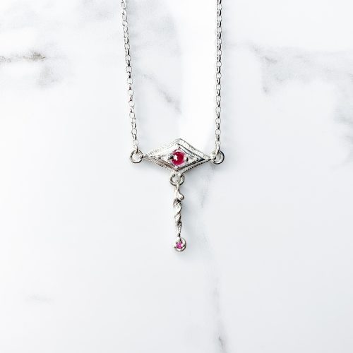 Patterned Passion Pendant of Power with Ruby in Silver SE8782 SeragaEngland-7