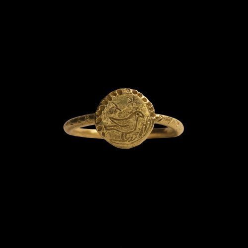 BIRD OF PEACE & ACANTHUS ORGANIC SMALL COIN RING in SILVER OR GOLD Seraga England SE8241_2 (2000px 72dpi)